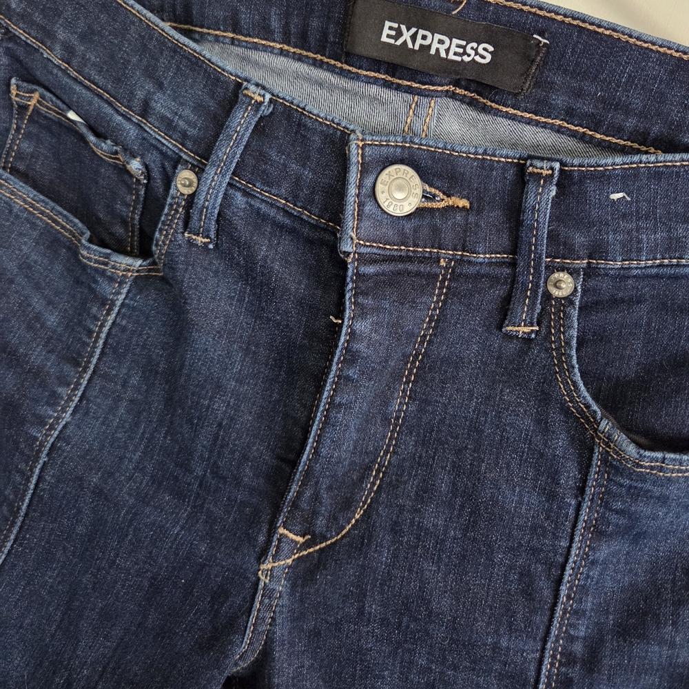 Express Dark Wash Denim Jeans - Deep Indigo